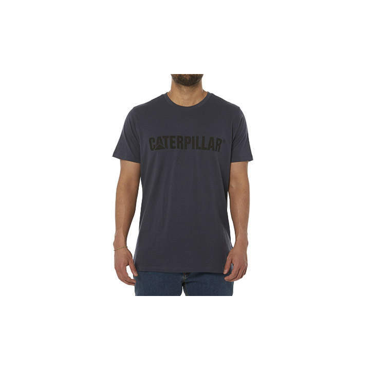 Caterpillar Logo - Mens T-Shirts - Navy - NZ (385LGZRAJ)